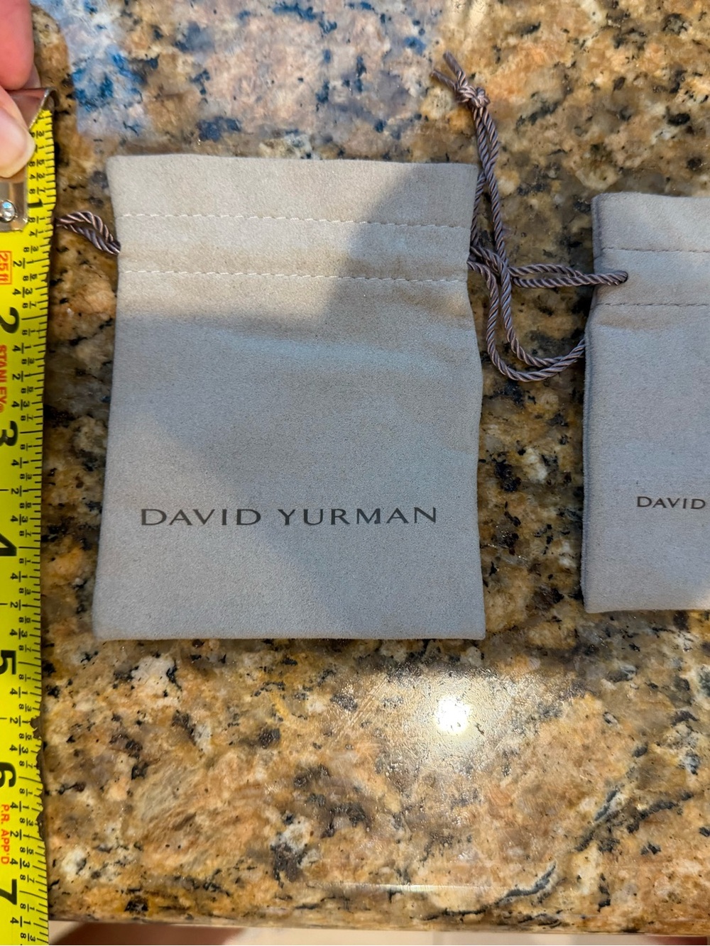 David Yurman Small Gray Drawstring Pouch - Protective Jewelry Bag